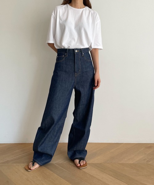 CANAL JEAN(キャナルジーン)の「RED CHOP WORKS ボックスTシャツ(Tシャツ/カットソー・レディース・ホワイト/ブラック・ONE SIZE)」の8枚目の写真