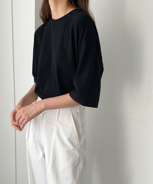 CANAL JEAN(キャナルジーン)の「RED CHOP WORKS ボックスTシャツ(Tシャツ/カットソー・レディース・ホワイト/ブラック・ONE SIZE)」の10枚目の写真