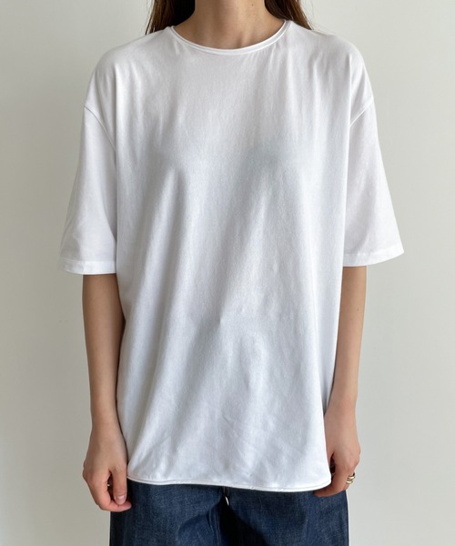 CANAL JEAN(キャナルジーン)の「RED CHOP WORKS ボックスTシャツ(Tシャツ/カットソー・レディース・ホワイト/ブラック・ONE SIZE)」の3枚目の写真