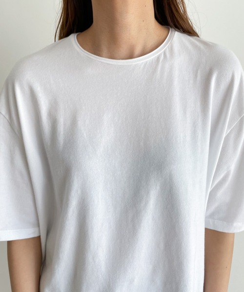 CANAL JEAN(キャナルジーン)の「RED CHOP WORKS ボックスTシャツ(Tシャツ/カットソー・レディース・ホワイト/ブラック・ONE SIZE)」の14枚目の写真
