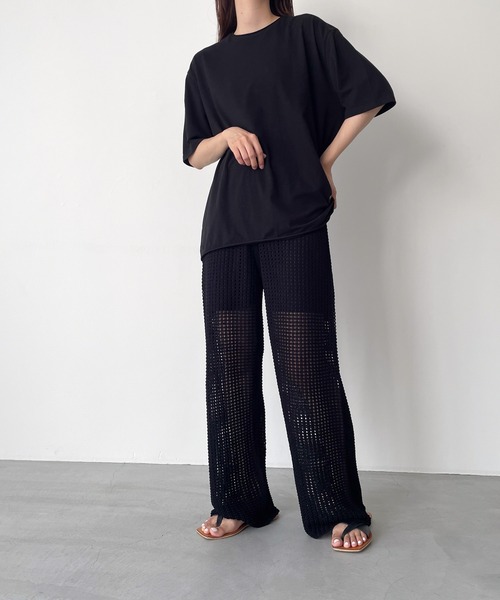 CANAL JEAN(キャナルジーン)の「RED CHOP WORKS ボックスTシャツ(Tシャツ/カットソー・レディース・ホワイト/ブラック・ONE SIZE)」の9枚目の写真