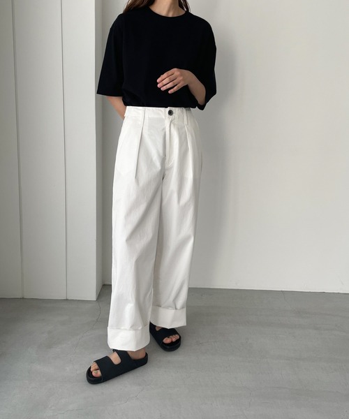 CANAL JEAN(キャナルジーン)の「RED CHOP WORKS ボックスTシャツ(Tシャツ/カットソー・レディース・ホワイト/ブラック・ONE SIZE)」の18枚目の写真