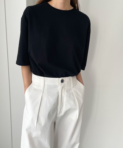 CANAL JEAN(キャナルジーン)の「RED CHOP WORKS ボックスTシャツ(Tシャツ/カットソー・レディース・ホワイト/ブラック・ONE SIZE)」の15枚目の写真