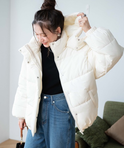 WEGO(ウィゴー)の「WEGO/2WAYパテッドジャケット(ダウンジャケット/コート・レディース・ブラック/グレー/サックスブルー/オフホワイト・SMALL/MEDIUM)」の18枚目の写真