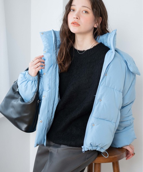 WEGO(ウィゴー)の「WEGO/2WAYパテッドジャケット(ダウンジャケット/コート・レディース・ブラック/グレー/サックスブルー/オフホワイト・SMALL/MEDIUM)」の5枚目の写真