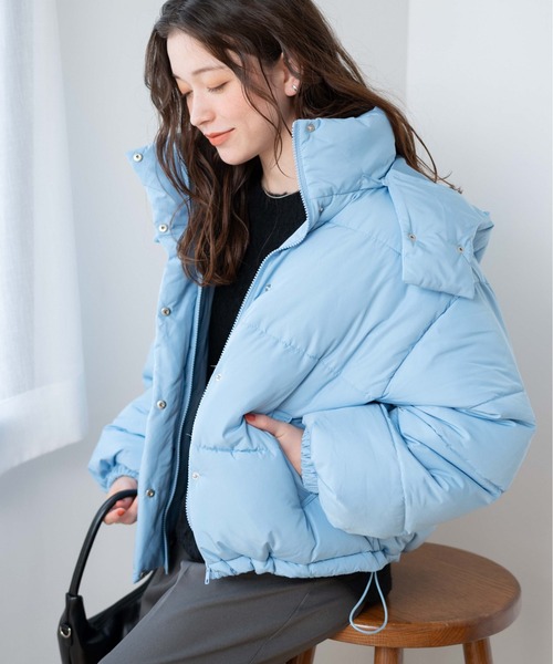 WEGO(ウィゴー)の「WEGO/2WAYパテッドジャケット(ダウンジャケット/コート・レディース・ブラック/グレー/サックスブルー/オフホワイト・SMALL/MEDIUM)」の6枚目の写真