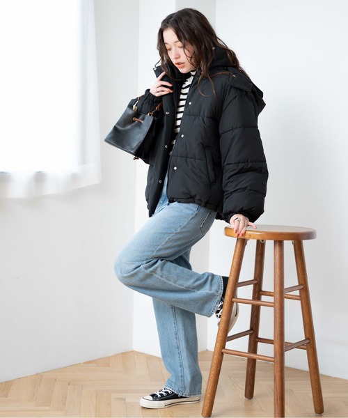 WEGO(ウィゴー)の「WEGO/2WAYパテッドジャケット(ダウンジャケット/コート・レディース・ブラック/グレー/サックスブルー/オフホワイト・SMALL/MEDIUM)」の11枚目の写真