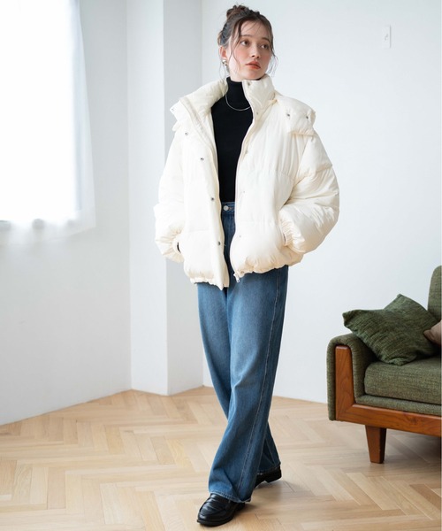 WEGO(ウィゴー)の「WEGO/2WAYパテッドジャケット(ダウンジャケット/コート・レディース・ブラック/グレー/サックスブルー/オフホワイト・SMALL/MEDIUM)」の15枚目の写真