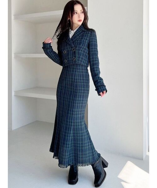 RESEXXY（リゼクシー）の「ツイードマーメイドスカート【セットアップ着用可能】（スカート・レディース・ブラック/レッド/グリーン・FREE）」の15枚目の写真