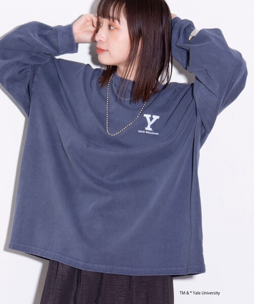 GOOD ROCK SPEED(グッドロックスピード)の「【GOOD ROCK SPEED/グッドロックスピード】別注 カレッジロゴ ロンT(Tシャツ/カットソー・メンズ・ホワイト/ネイビー・FREE)」の1枚目の写真