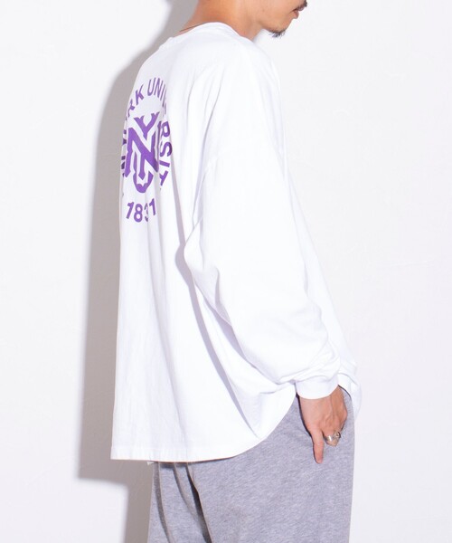 GOOD ROCK SPEED(グッドロックスピード)の「【GOOD ROCK SPEED/グッドロックスピード】別注 カレッジロゴ ロンT(Tシャツ/カットソー・メンズ・ホワイト/ネイビー・FREE)」の9枚目の写真