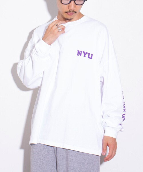 GOOD ROCK SPEED(グッドロックスピード)の「【GOOD ROCK SPEED/グッドロックスピード】別注 カレッジロゴ ロンT(Tシャツ/カットソー・メンズ・ホワイト/ネイビー・FREE)」の10枚目の写真