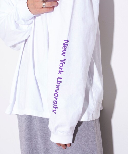 GOOD ROCK SPEED(グッドロックスピード)の「【GOOD ROCK SPEED/グッドロックスピード】別注 カレッジロゴ ロンT(Tシャツ/カットソー・メンズ・ホワイト/ネイビー・FREE)」の12枚目の写真