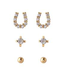 ホースシュービジューピアス[3ペアセット]