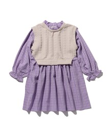 SHOO・LA・RUE（シューラルー）の「◆【110-140cm】ケーブルジャカードベストドッキングワンピ（ワンピース・キッズ）」
