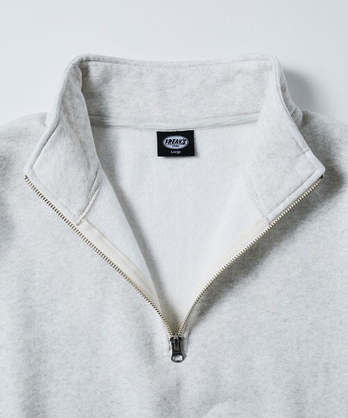 FREAK'S STORE（フリークスストア）の「限定展開 ビッグシルエット 裏起毛 ハーフジップ スウェット/プルオーバー（スウェット・メンズ・ブラック/スミクロ/アッシュグレー/グレイッシュベージュ/オリーブ/ネイビー・SMALL/MEDIUM/LARGE）」の8枚目の写真