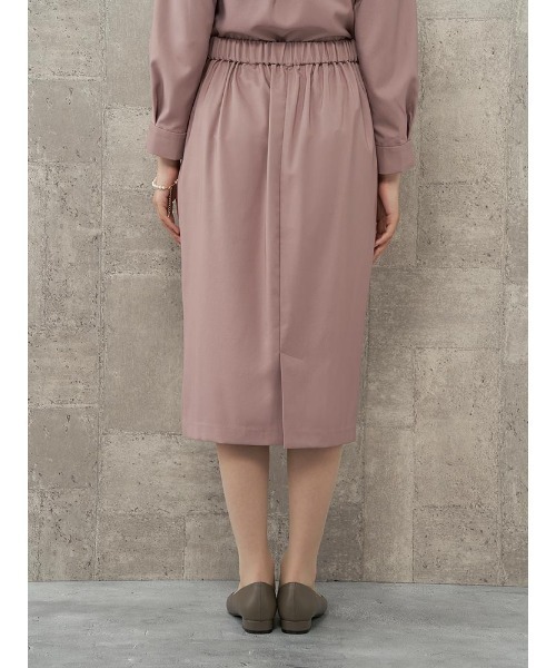 Perfect Suit FActory（パーフェクトスーツファクトリー）の「【お仕事OK】ダブルツイル　ラップ風ストレートスカート　ピンク/カーキ（スカート・レディース・カーキ/サーモンピンク・M/S/L）」の18枚目の写真
