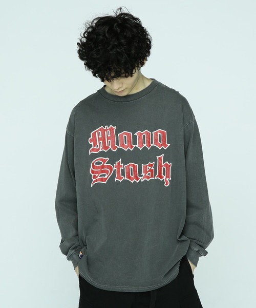 MANASTASH(マナスタッシュ)の「MANASTASH/マナスタッシュ/PUMICE L/S TEE OLD ENGLISH(Tシャツ/カットソー・メンズ・ブラック/オレンジ/ホワイト・XL/L/2XL/M)」の3枚目の写真