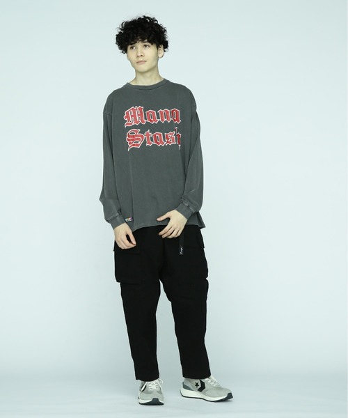 MANASTASH(マナスタッシュ)の「MANASTASH/マナスタッシュ/PUMICE L/S TEE OLD ENGLISH(Tシャツ/カットソー・メンズ・ブラック/オレンジ/ホワイト・XL/L/2XL/M)」の4枚目の写真
