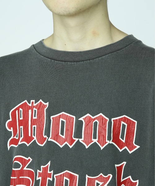 MANASTASH(マナスタッシュ)の「MANASTASH/マナスタッシュ/PUMICE L/S TEE OLD ENGLISH(Tシャツ/カットソー・メンズ・ブラック/オレンジ/ホワイト・XL/L/2XL/M)」の7枚目の写真