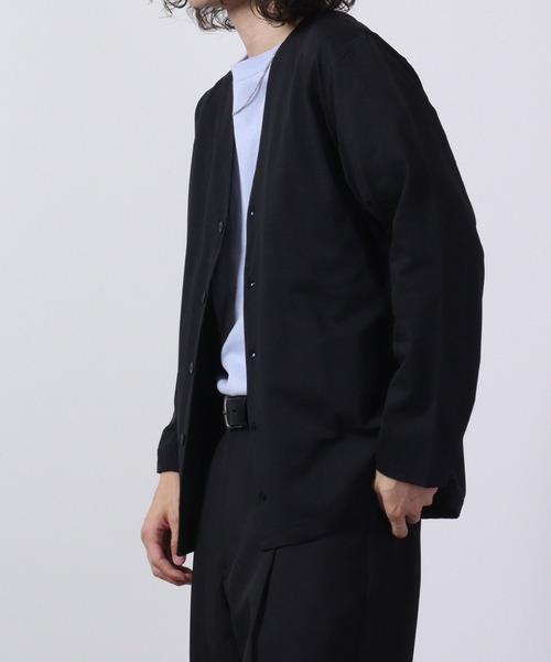 URBAN SQUARE（アーバンスクエア）の「URBAN SQUARE 吸汗速乾 接触冷感 家庭で洗える ノーカラージャケット（ノーカラージャケット・メンズ・オリーブ/ネイビー/グレー/ブラック・L/LL/M）」の15枚目の写真