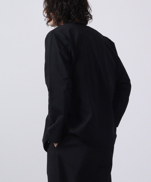 URBAN SQUARE（アーバンスクエア）の「URBAN SQUARE 吸汗速乾 接触冷感 家庭で洗える ノーカラージャケット（ノーカラージャケット・メンズ・オリーブ/ネイビー/グレー/ブラック・L/LL/M）」の16枚目の写真
