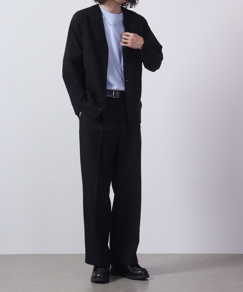 URBAN SQUARE（アーバンスクエア）の「URBAN SQUARE 吸汗速乾 接触冷感 家庭で洗える ノーカラージャケット（ノーカラージャケット・メンズ・オリーブ/ネイビー/グレー/ブラック・L/LL/M）」の19枚目の写真