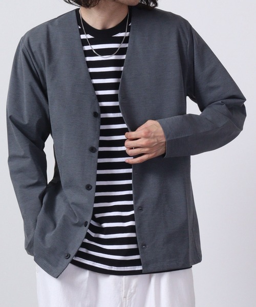URBAN SQUARE（アーバンスクエア）の「URBAN SQUARE 吸汗速乾 接触冷感 家庭で洗える ノーカラージャケット（ノーカラージャケット・メンズ・オリーブ/ネイビー/グレー/ブラック・L/LL/M）」の20枚目の写真