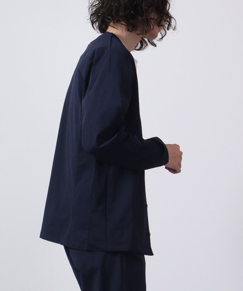 URBAN SQUARE（アーバンスクエア）の「URBAN SQUARE 吸汗速乾 接触冷感 家庭で洗える ノーカラージャケット（ノーカラージャケット・メンズ・オリーブ/ネイビー/グレー/ブラック・L/LL/M）」の10枚目の写真