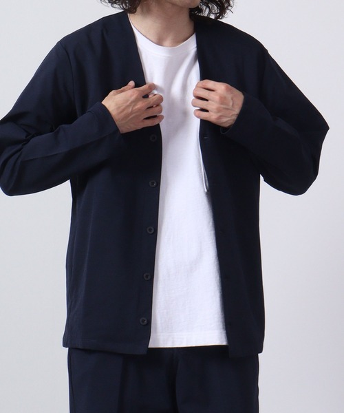 URBAN SQUARE（アーバンスクエア）の「URBAN SQUARE 吸汗速乾 接触冷感 家庭で洗える ノーカラージャケット（ノーカラージャケット・メンズ・オリーブ/ネイビー/グレー/ブラック・L/LL/M）」の9枚目の写真