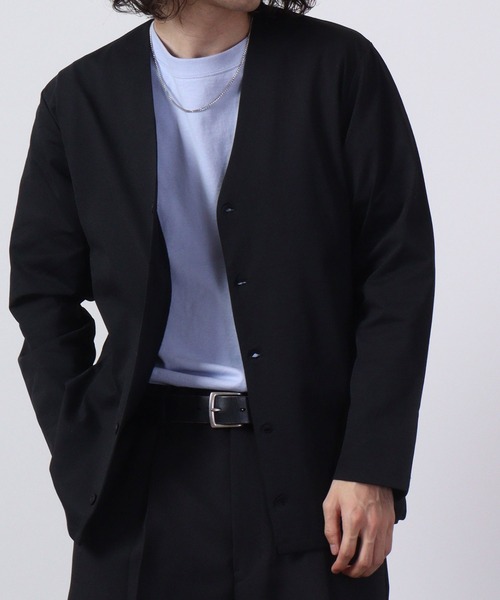 URBAN SQUARE（アーバンスクエア）の「URBAN SQUARE 吸汗速乾 接触冷感 家庭で洗える ノーカラージャケット（ノーカラージャケット・メンズ・オリーブ/ネイビー/グレー/ブラック・L/LL/M）」の13枚目の写真