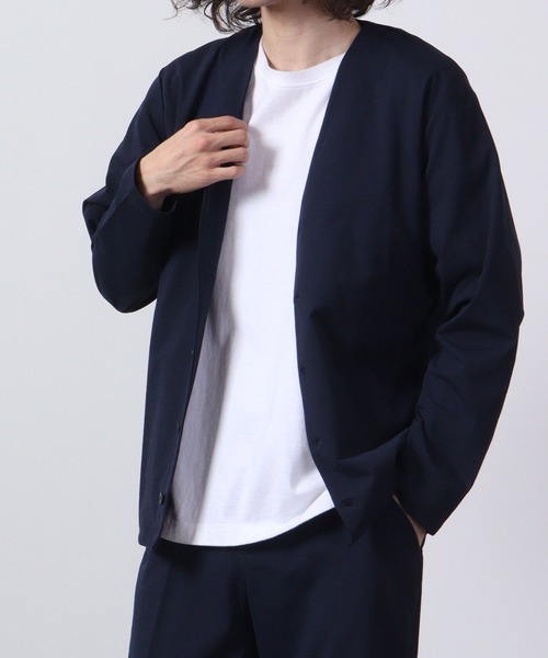 URBAN SQUARE（アーバンスクエア）の「URBAN SQUARE 吸汗速乾 接触冷感 家庭で洗える ノーカラージャケット（ノーカラージャケット・メンズ・オリーブ/ネイビー/グレー/ブラック・L/LL/M）」の8枚目の写真