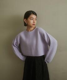 ＜EMMEL REFINES＞EM カタアゼ ソデボリューム ニット プルオーバー