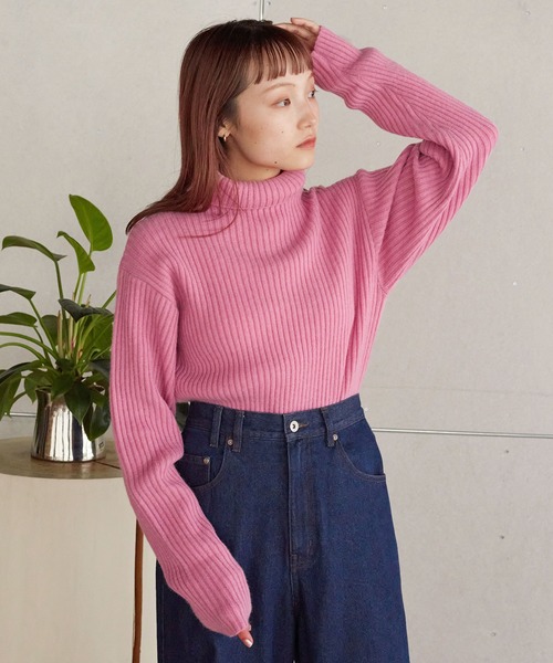 w closet(ダブルクローゼット)の「タートルネックリブニット w closet(ダブルクローゼット)の「タートルネックリブニット