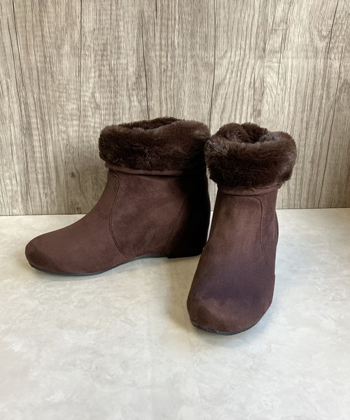 Noubel Voug Relax（ヌーベルヴォーグリラックス）の「インヒール くしゅくしゅ あったかブーツ（ブーツ・レディース・ダークブラウン/ベージュ系その他/ブラック・L/S/LL/M）」の5枚目の写真