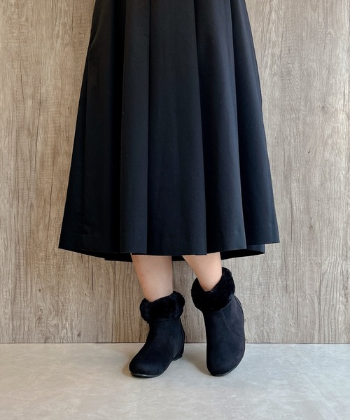 Noubel Voug Relax（ヌーベルヴォーグリラックス）の「インヒール くしゅくしゅ あったかブーツ（ブーツ・レディース・ダークブラウン/ベージュ系その他/ブラック・L/S/LL/M）」の7枚目の写真