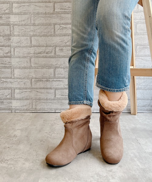 Noubel Voug Relax（ヌーベルヴォーグリラックス）の「インヒール くしゅくしゅ あったかブーツ（ブーツ・レディース・ダークブラウン/ベージュ系その他/ブラック・L/S/LL/M）」の11枚目の写真