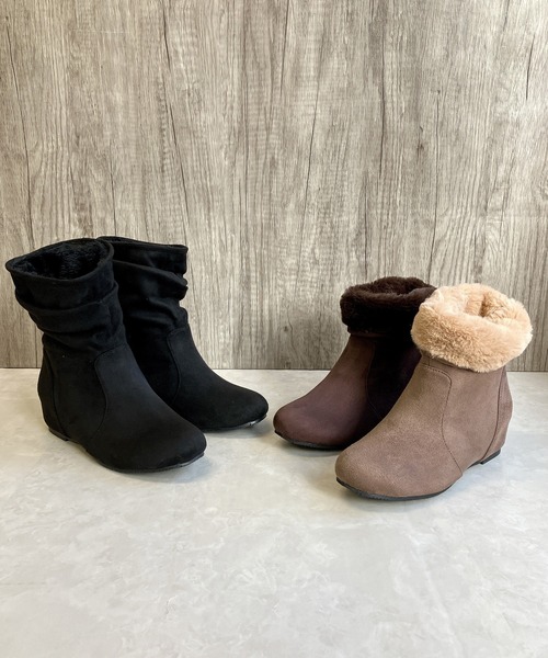 Noubel Voug Relax（ヌーベルヴォーグリラックス）の「インヒール くしゅくしゅ あったかブーツ（ブーツ・レディース・ダークブラウン/ベージュ系その他/ブラック・L/S/LL/M）」の14枚目の写真