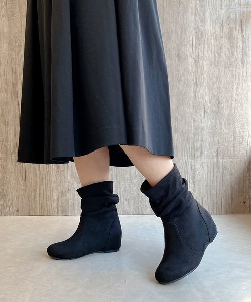 Noubel Voug Relax（ヌーベルヴォーグリラックス）の「インヒール くしゅくしゅ あったかブーツ（ブーツ・レディース・ダークブラウン/ベージュ系その他/ブラック・L/S/LL/M）」の17枚目の写真