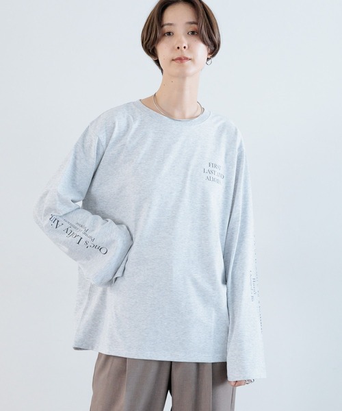 LEPSIM（レプシィム）の「袖ロゴロンT　964231（Tシャツ/カットソー・レディース・グレー/オフホワイト/ライトグレー・FREE）」の8枚目の写真