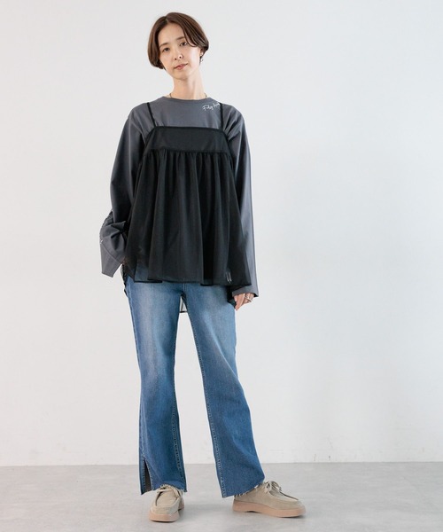 LEPSIM（レプシィム）の「袖ロゴロンT　964231（Tシャツ/カットソー・レディース・グレー/オフホワイト/ライトグレー・FREE）」の11枚目の写真