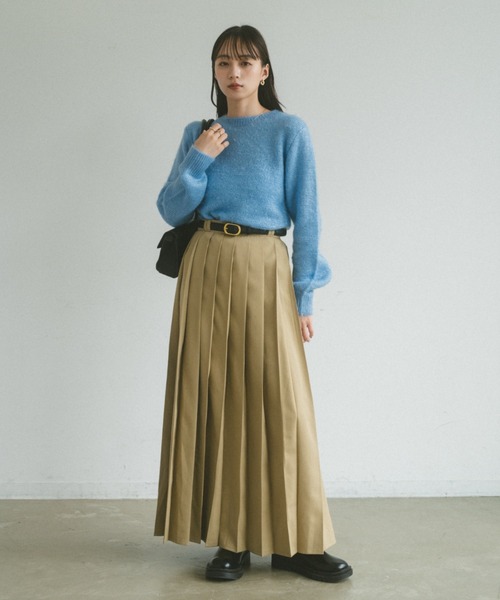 VANNIE U(ヴァニーユー)の「ベーシックプリーツロングスカート/SMサイズ展開あり(スカート・レディース・ベージュ/チェック/グレー・S/M)」の12枚目の写真