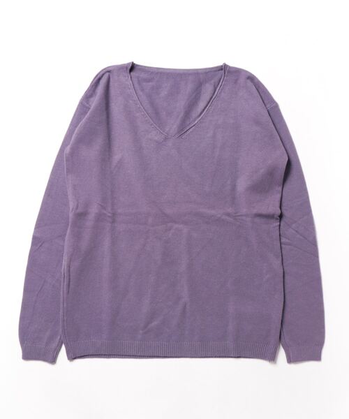 aimoha（アイモハ）の「ベーシック　Vネックニットトップス（ニット/セーター・レディース・パープル/ブルー/ブラック/ホワイト・LARGE/MEDIUM/X-LARGE）」の19枚目の写真