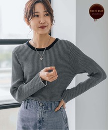 GLOBAL WORK | メルティリブクルーネックプルオーバー/904803(ニット/セーター)