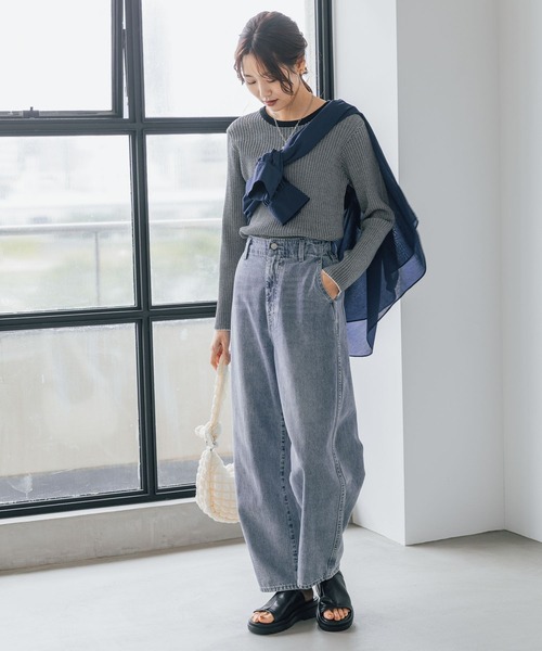 GLOBAL WORK(グローバルワーク)の「メルティリブクルーネックプルオーバー/904803(ニット/セーター・レディース・ベージュ系その他/ベージュ系その他3/アイボリー/その他/ブラック系その他/ホワイト系その他/ブラック系その他2/ブラック/ホワイト系その他2/ブラウン系その他/グリーン系その他・MEDIUM/LARGE)」の12枚目の写真