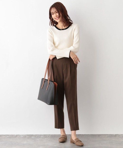 GLOBAL WORK リブ編み クルーネックセーター SALE／40%OFFメルティリブクルーネックプルオーバー