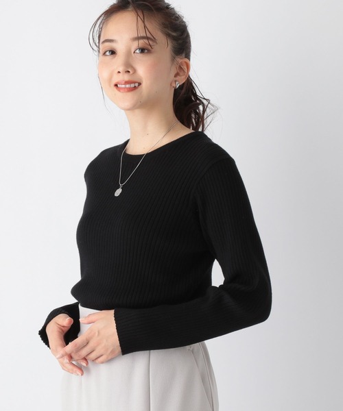 GLOBAL WORK リブ編み クルーネックセーター SALE／40%OFFメルティリブクルーネックプルオーバー