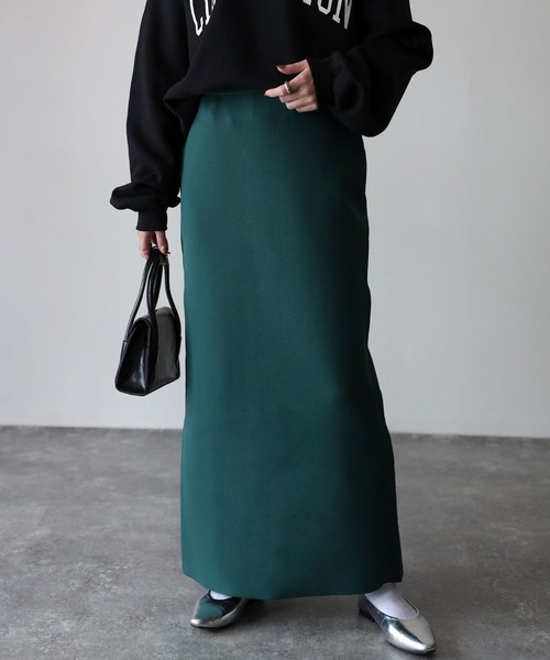 Riberry(リベリー)の「スポンディッシュニットスカート(スカート・レディース・オレンジ/ライトグレー/グリーン/アイボリー/ブラック/ブラウン/グレイッシュベージュ・FREE)」の6枚目の写真