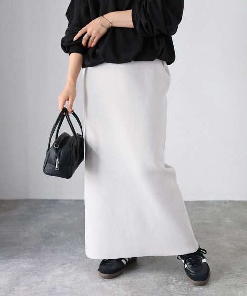 Riberry(リベリー)の「スポンディッシュニットスカート(スカート・レディース・オレンジ/ライトグレー/グリーン/アイボリー/ブラック/ブラウン/グレイッシュベージュ・FREE)」の16枚目の写真