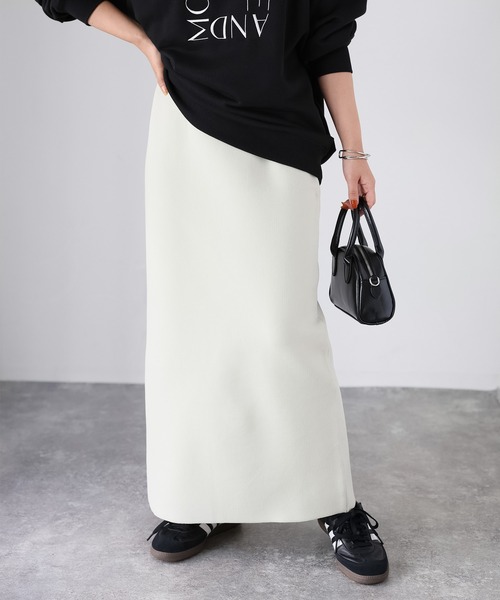 Riberry(リベリー)の「スポンディッシュニットスカート(スカート・レディース・オレンジ/ライトグレー/グリーン/アイボリー/ブラック/ブラウン/グレイッシュベージュ・FREE)」の18枚目の写真